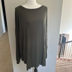 Free People army green blouse